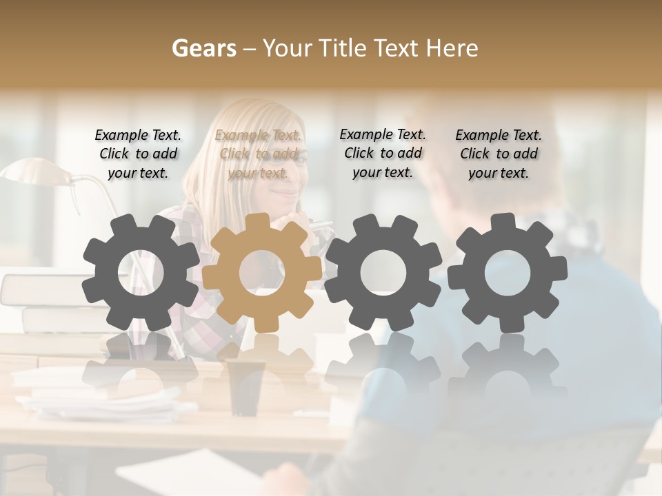 Holding Two Sitting PowerPoint Template