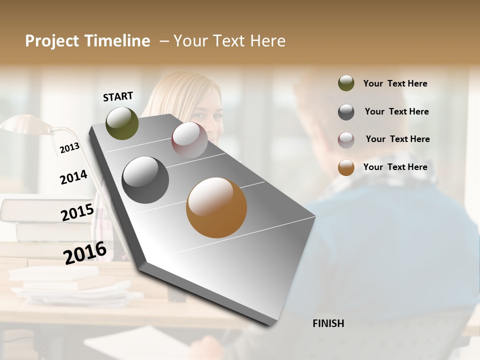 Holding Two Sitting PowerPoint Template