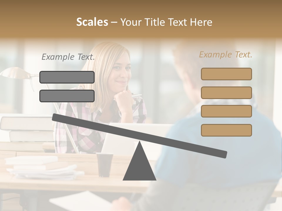 Holding Two Sitting PowerPoint Template