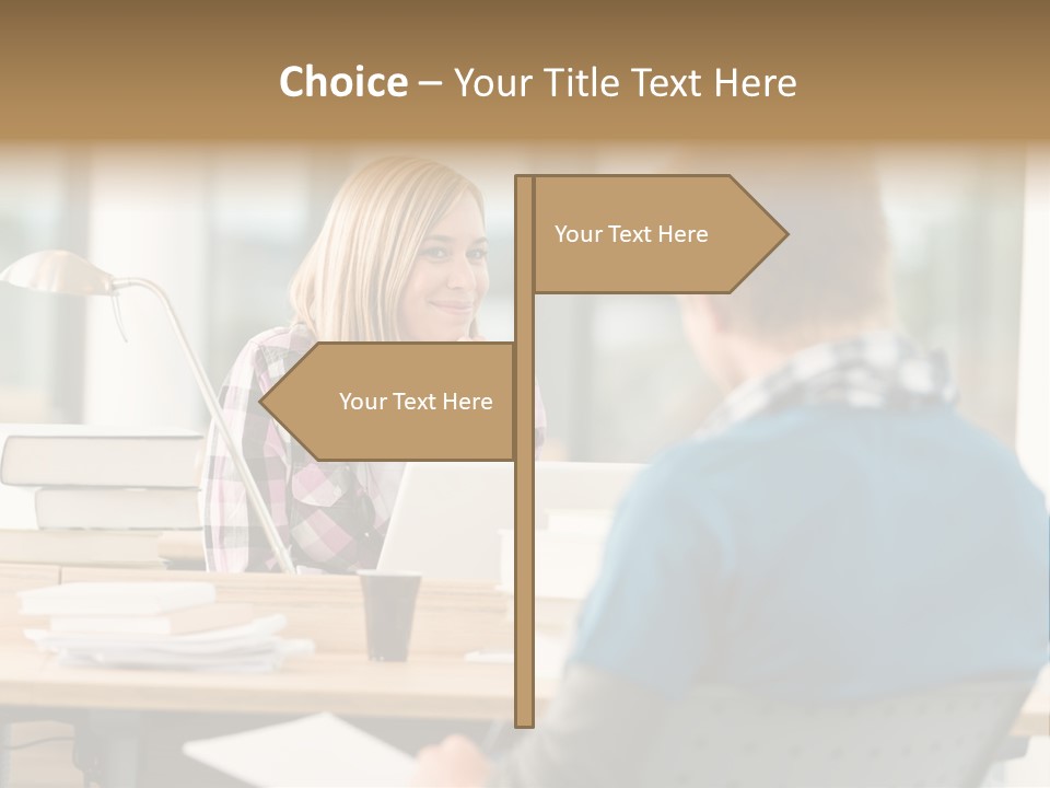 Holding Two Sitting PowerPoint Template