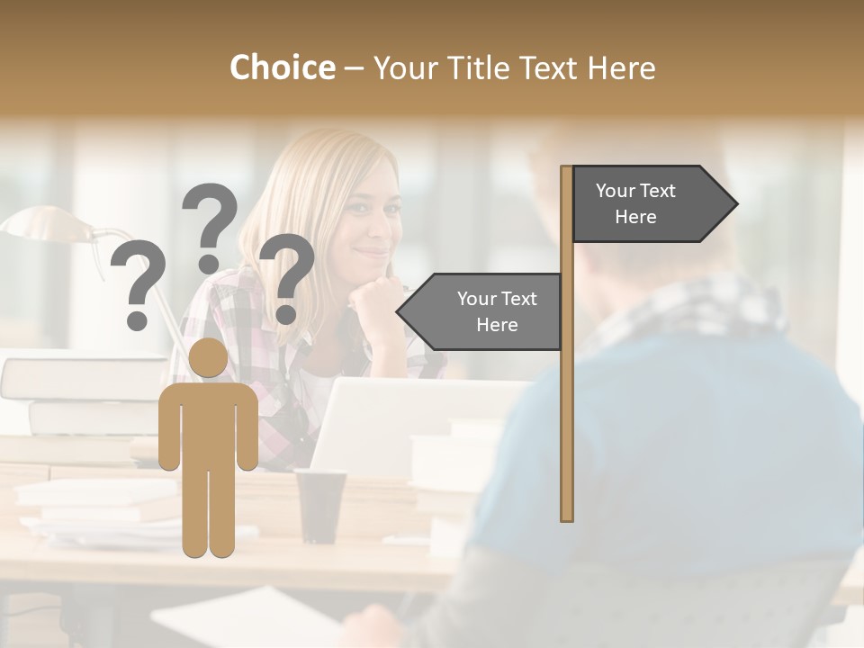 Holding Two Sitting PowerPoint Template
