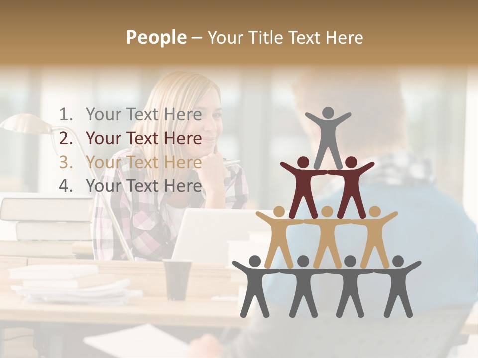 Holding Two Sitting PowerPoint Template