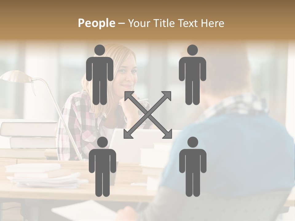 Holding Two Sitting PowerPoint Template