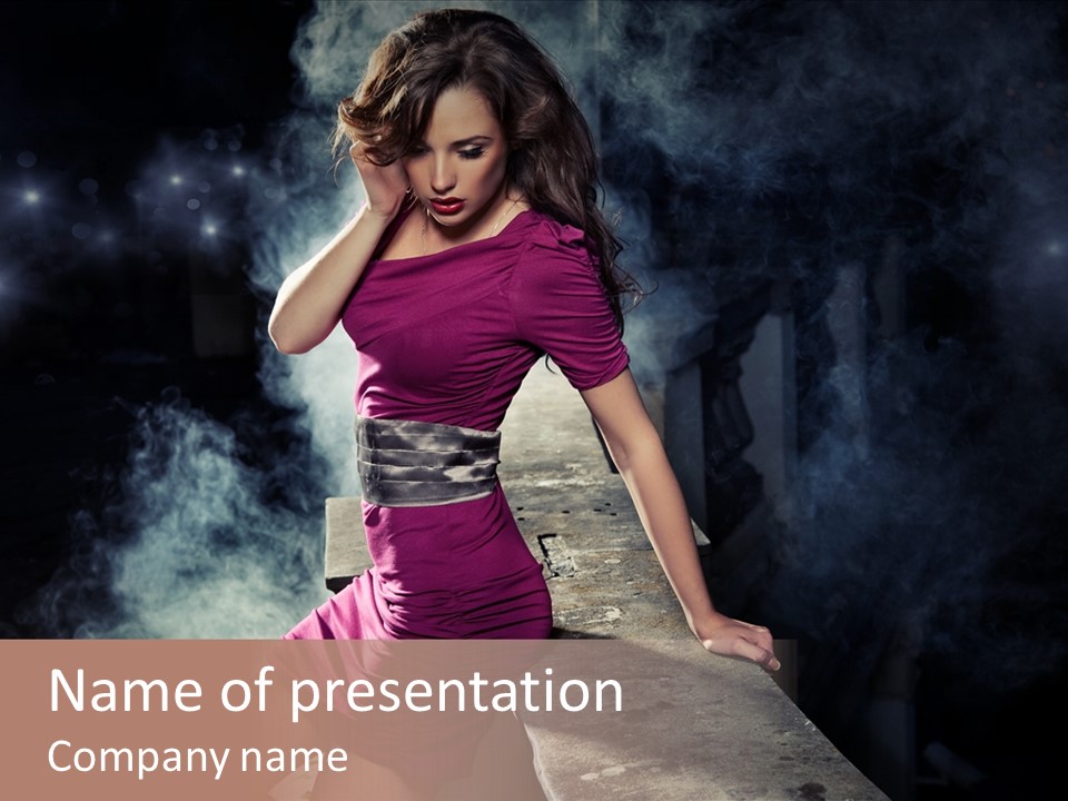 Shopping Fog Hairstyle PowerPoint Template