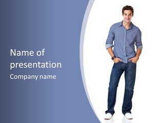A Man Standing With His Hands In His Pockets PowerPoint Template