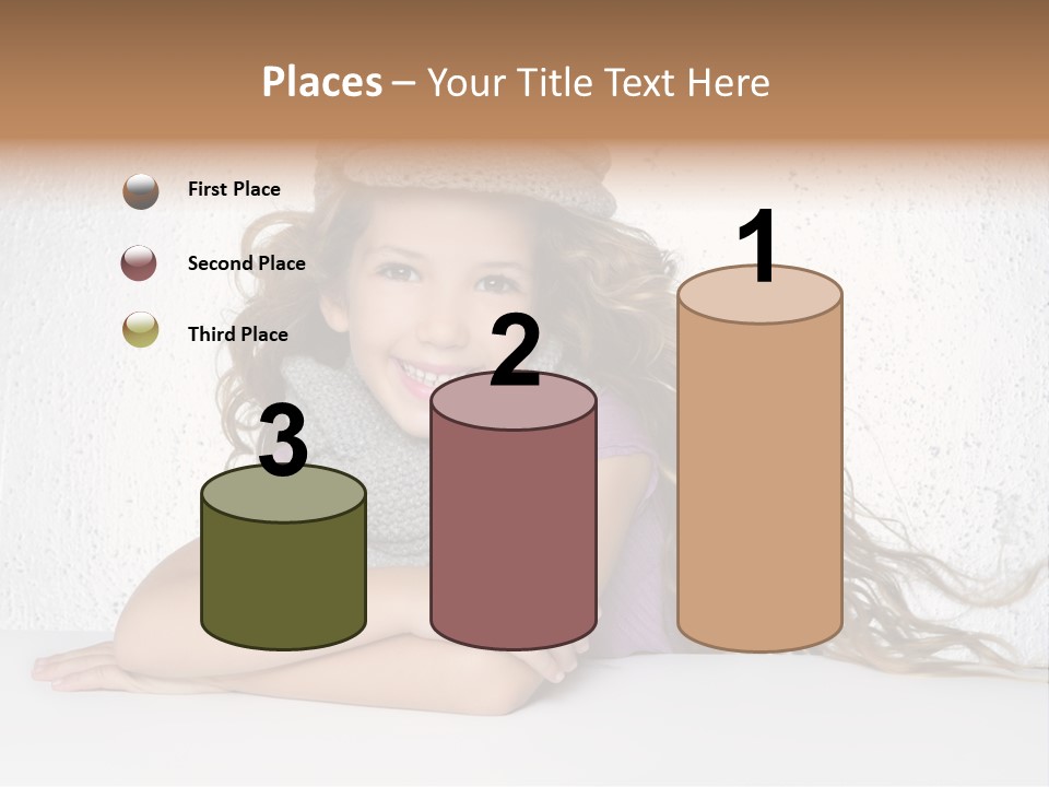 Cap Girl Curly PowerPoint Template