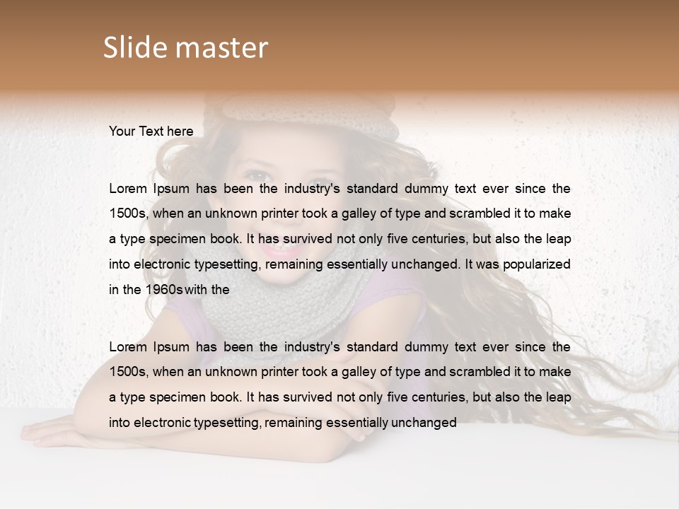 Cap Girl Curly PowerPoint Template