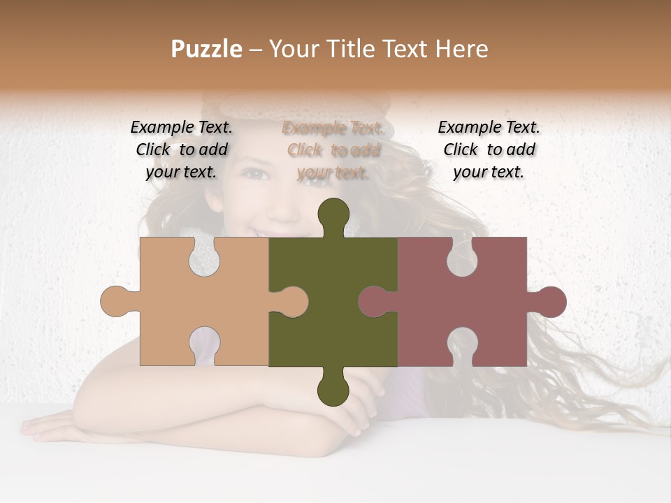 Cap Girl Curly PowerPoint Template