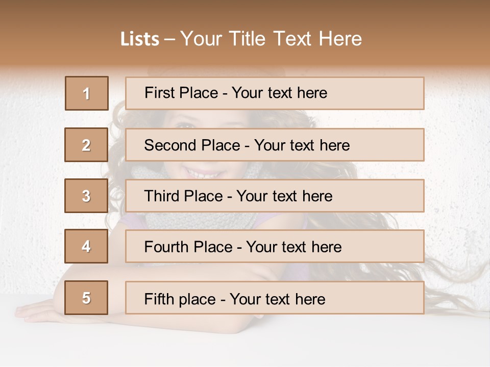 Cap Girl Curly PowerPoint Template