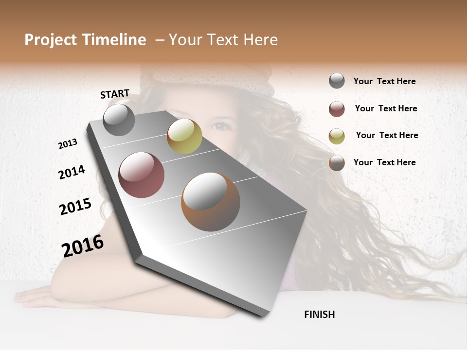 Cap Girl Curly PowerPoint Template