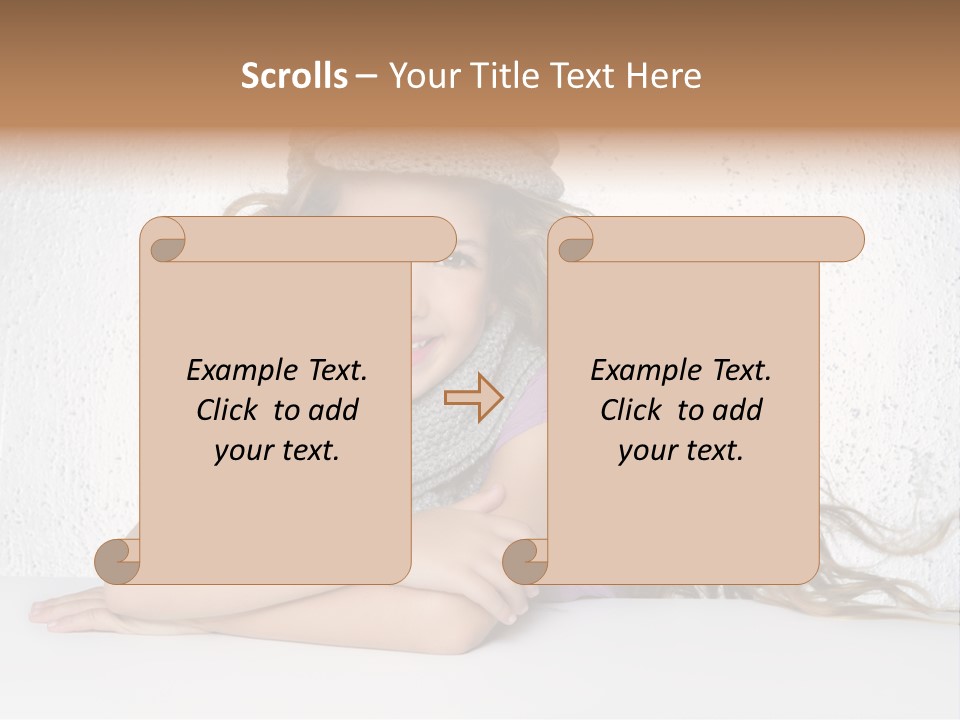 Cap Girl Curly PowerPoint Template