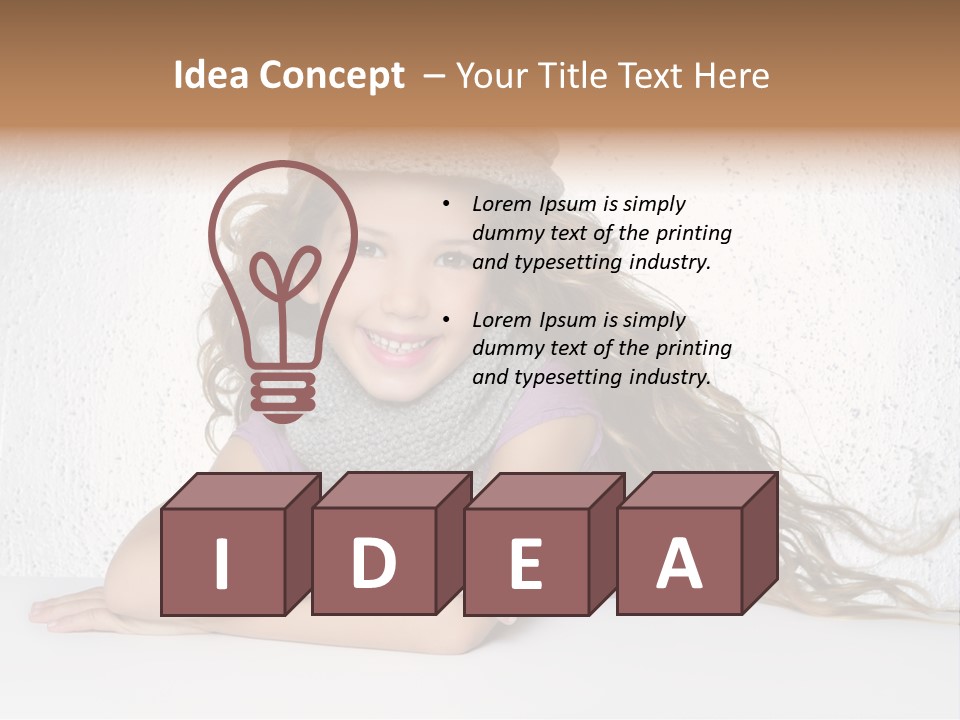 Cap Girl Curly PowerPoint Template