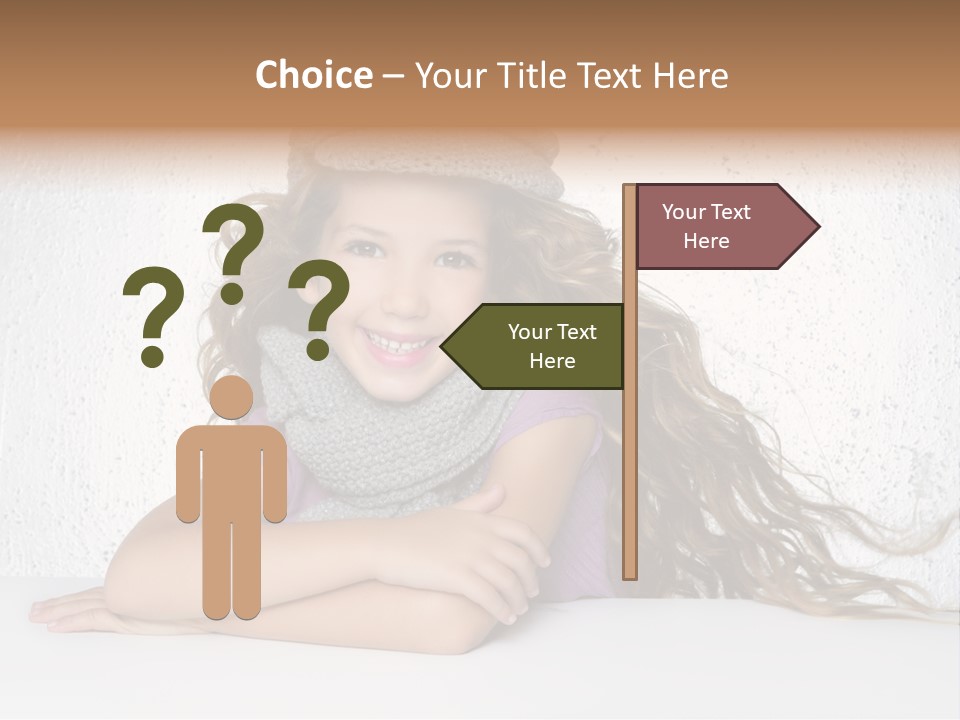 Cap Girl Curly PowerPoint Template