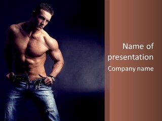 Muscle Biceps Tan PowerPoint Template