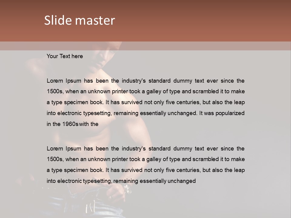 Muscle Biceps Tan PowerPoint Template