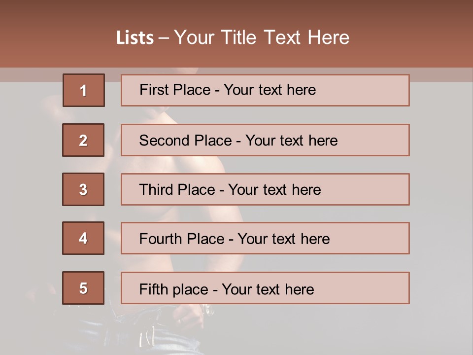 Muscle Biceps Tan PowerPoint Template