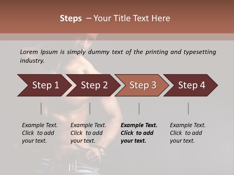 Muscle Biceps Tan PowerPoint Template