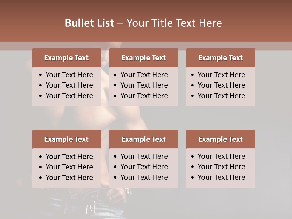 Muscle Biceps Tan PowerPoint Template