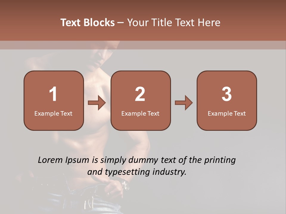 Muscle Biceps Tan PowerPoint Template
