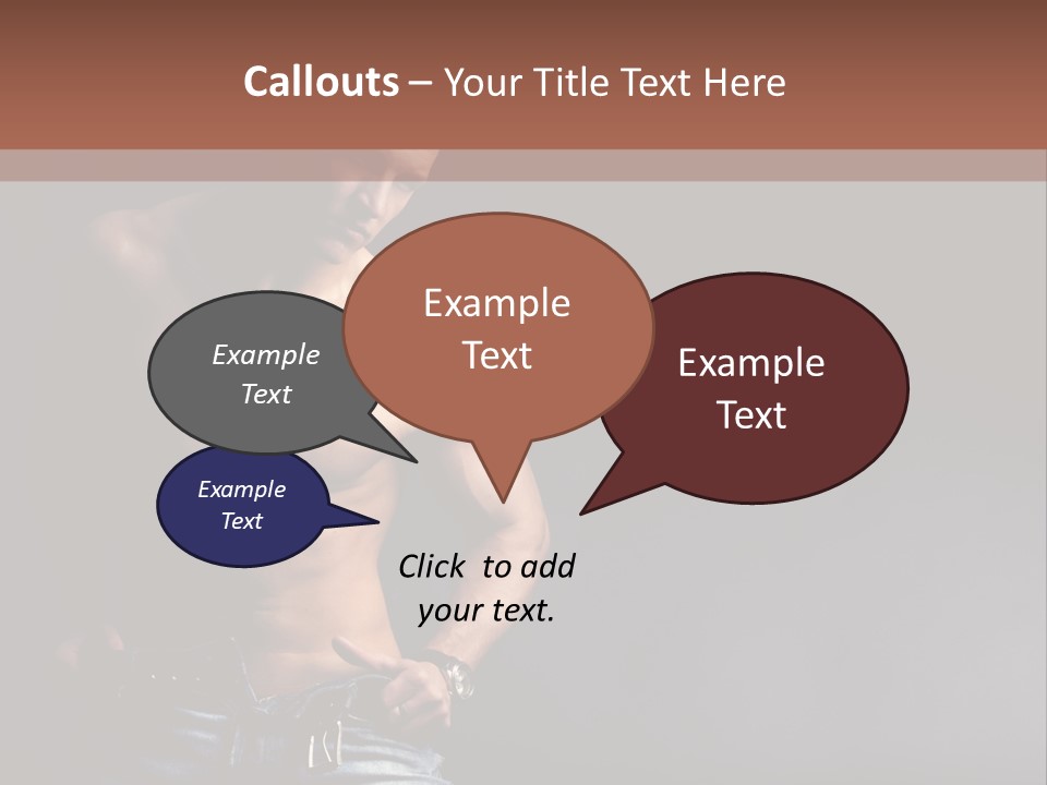 Muscle Biceps Tan PowerPoint Template