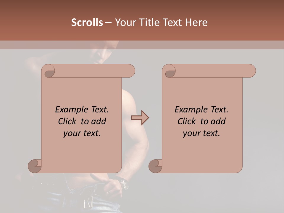 Muscle Biceps Tan PowerPoint Template
