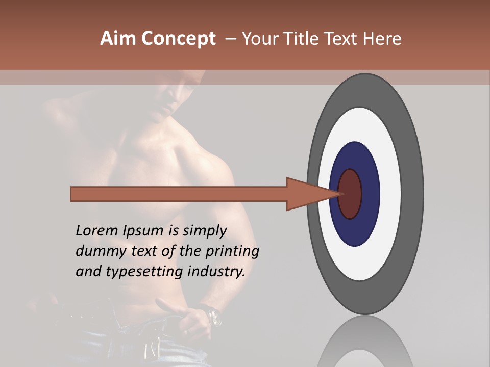 Muscle Biceps Tan PowerPoint Template