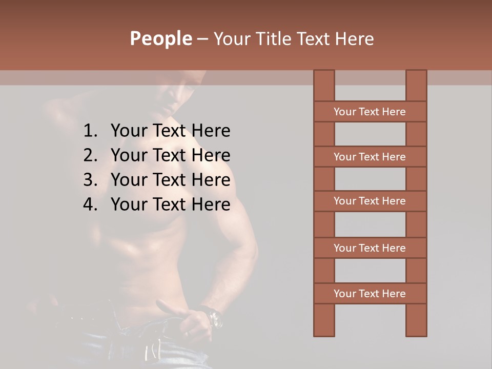 Muscle Biceps Tan PowerPoint Template