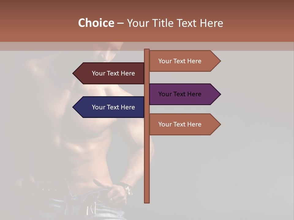 Muscle Biceps Tan PowerPoint Template