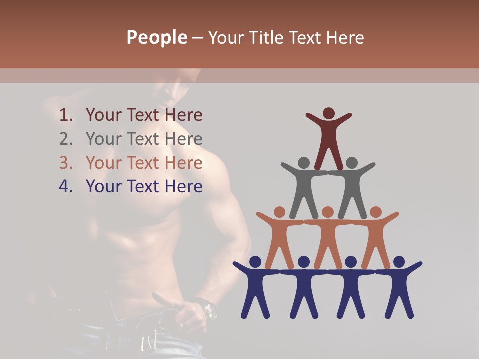 Muscle Biceps Tan PowerPoint Template