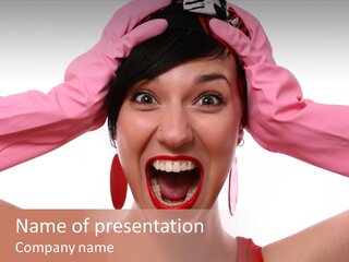 White Shock Hair PowerPoint Template