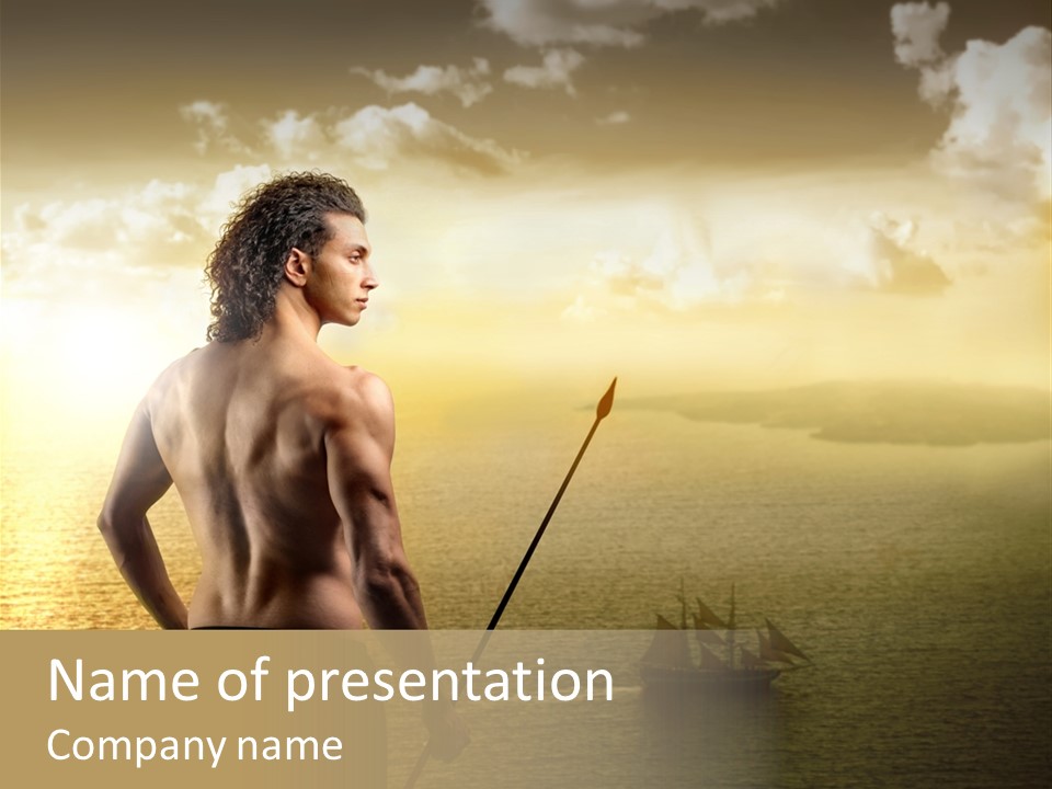 Galleon Fight Naked PowerPoint Template