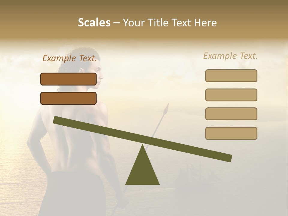 Galleon Fight Naked PowerPoint Template