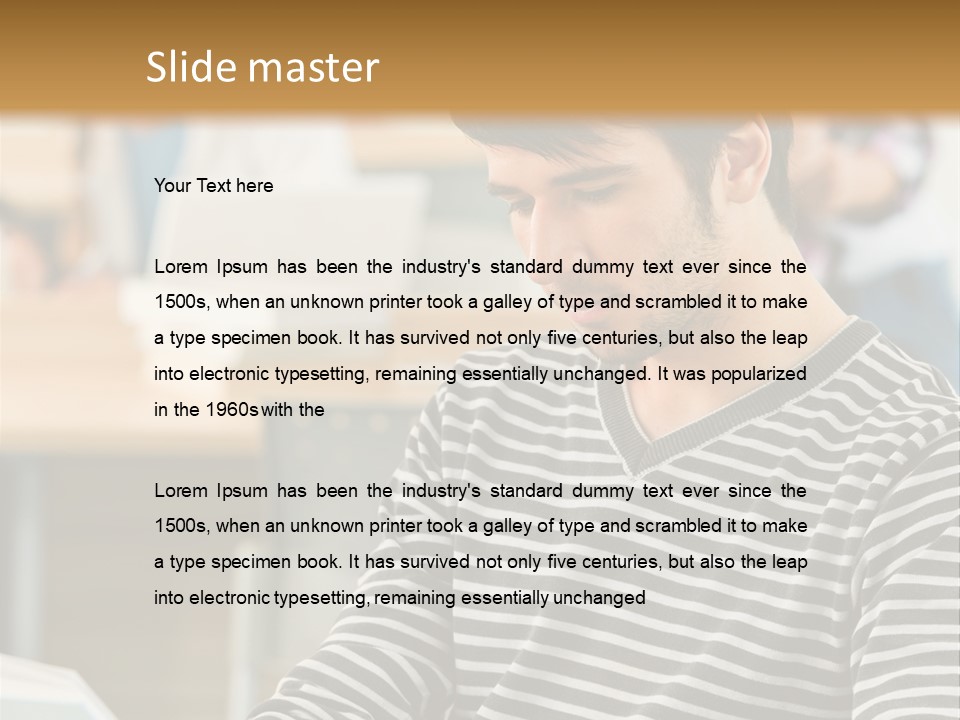 Indoor Man Young PowerPoint Template