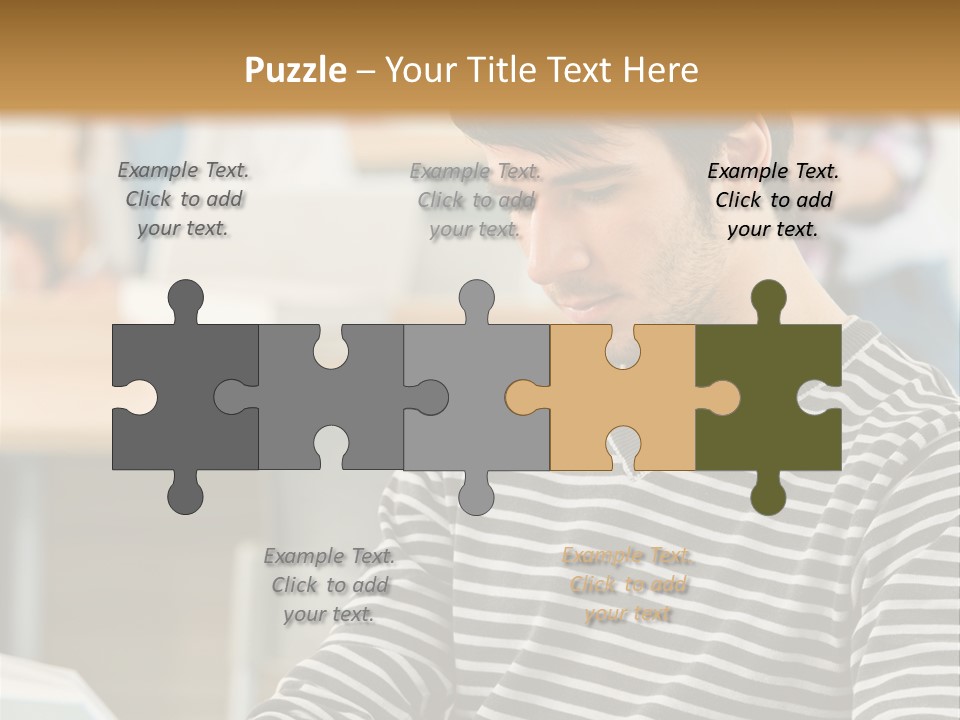 Indoor Man Young PowerPoint Template