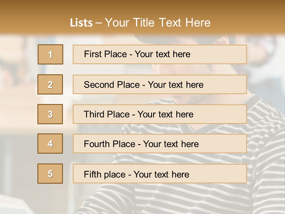 Indoor Man Young PowerPoint Template