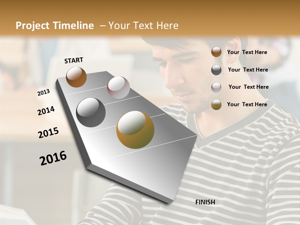 Indoor Man Young PowerPoint Template