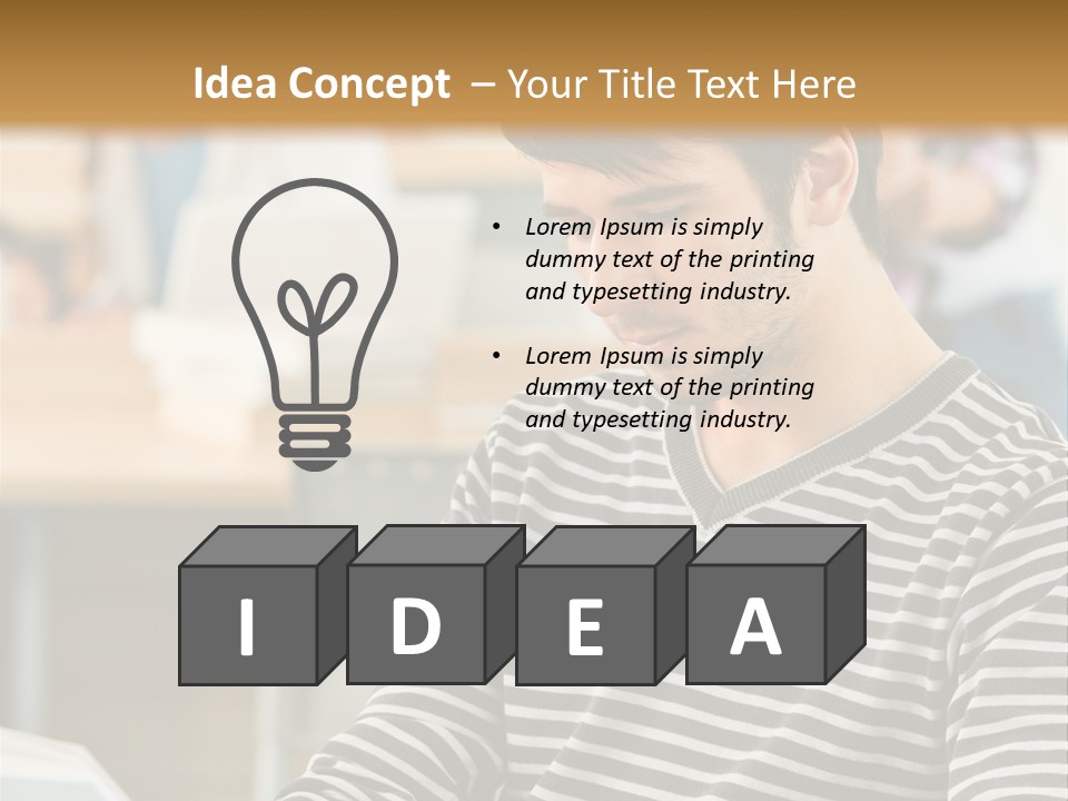 Indoor Man Young PowerPoint Template