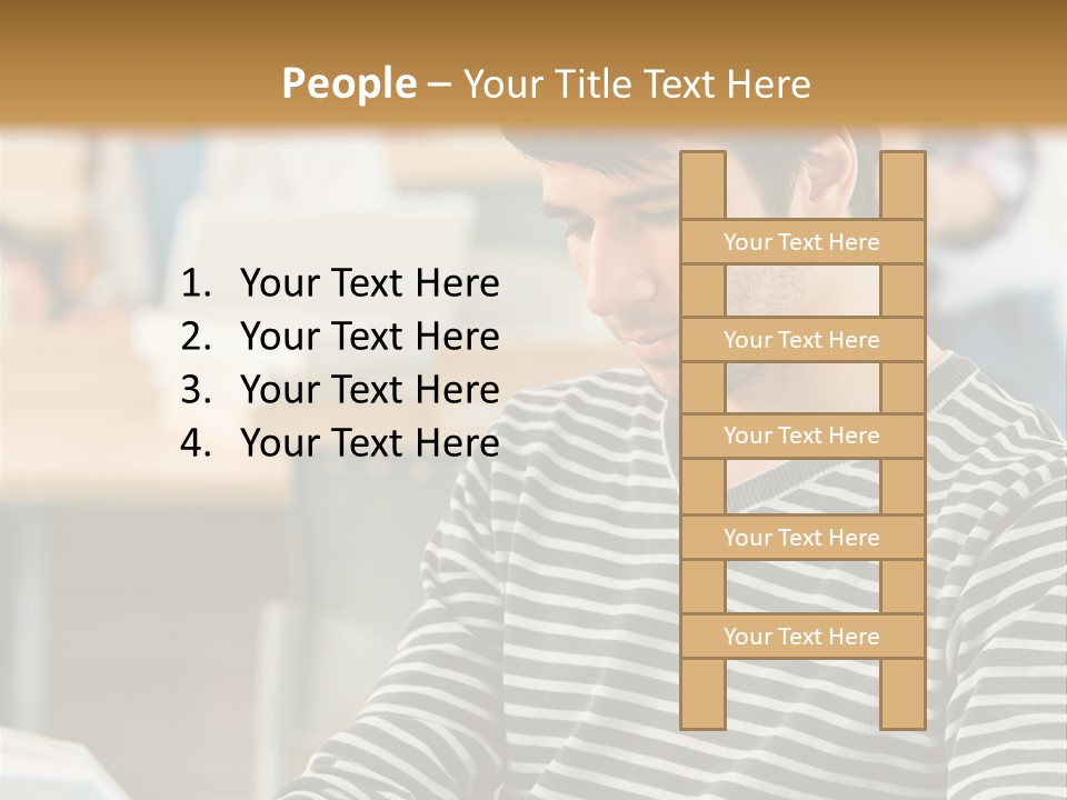 Indoor Man Young PowerPoint Template