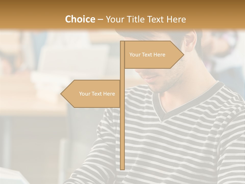 Indoor Man Young PowerPoint Template
