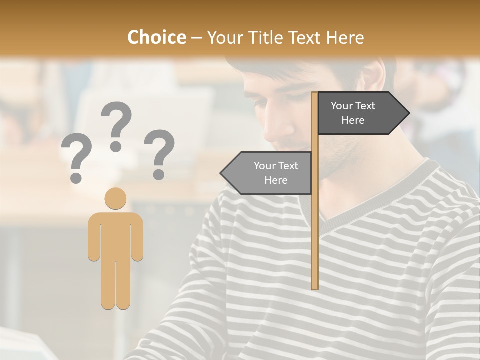 Indoor Man Young PowerPoint Template