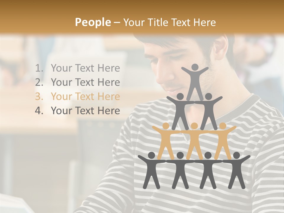 Indoor Man Young PowerPoint Template