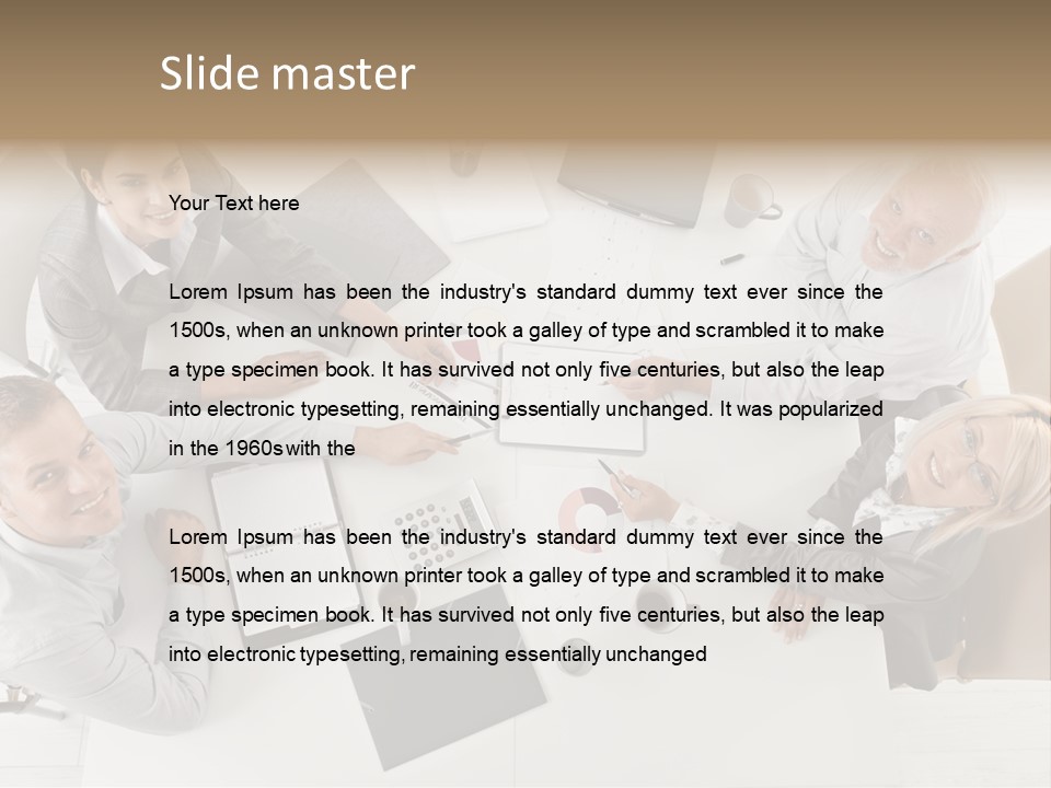 Cooperation Worker Sitting PowerPoint Template