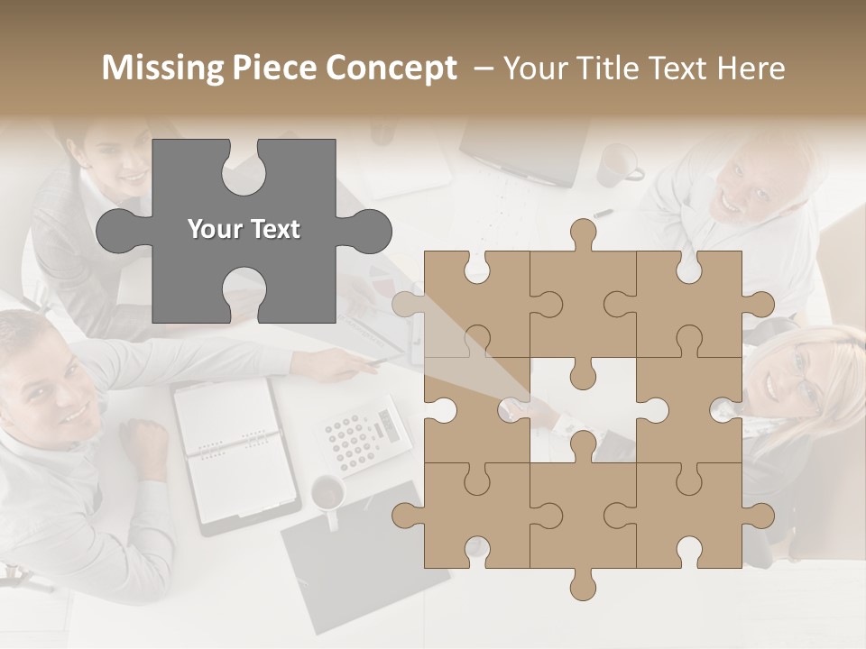 Cooperation Worker Sitting PowerPoint Template