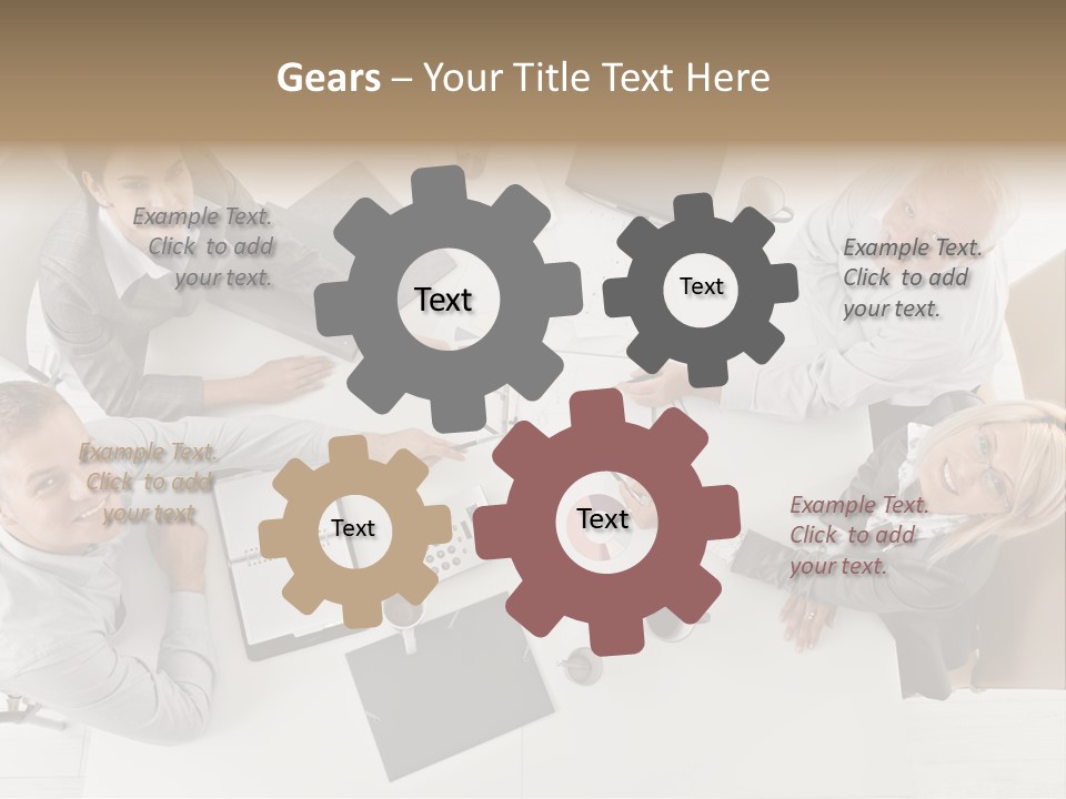 Cooperation Worker Sitting PowerPoint Template