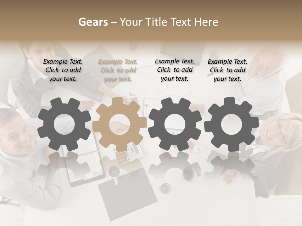 Cooperation Worker Sitting PowerPoint Template