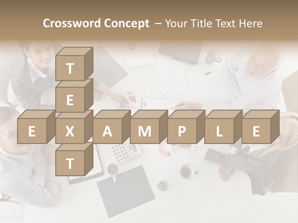 Cooperation Worker Sitting PowerPoint Template