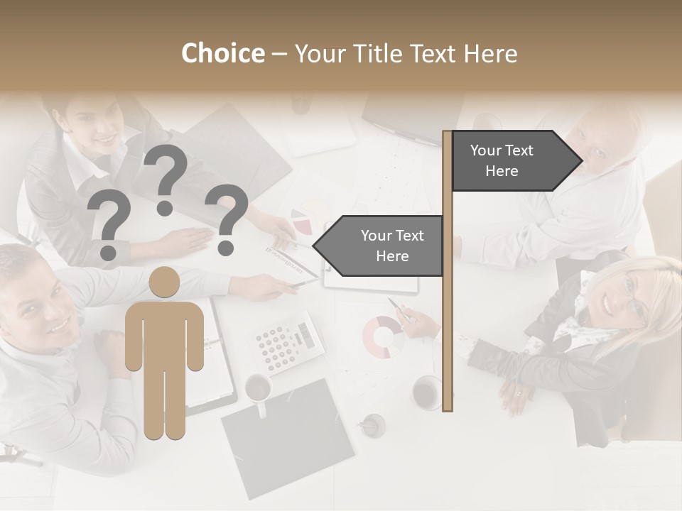 Cooperation Worker Sitting PowerPoint Template