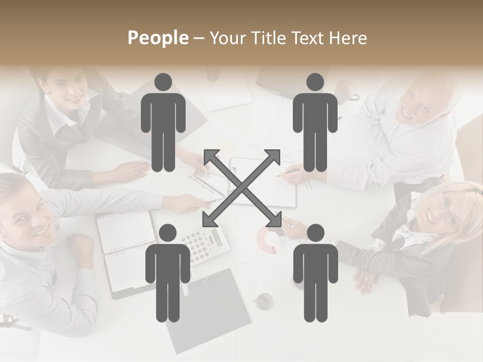 Cooperation Worker Sitting PowerPoint Template