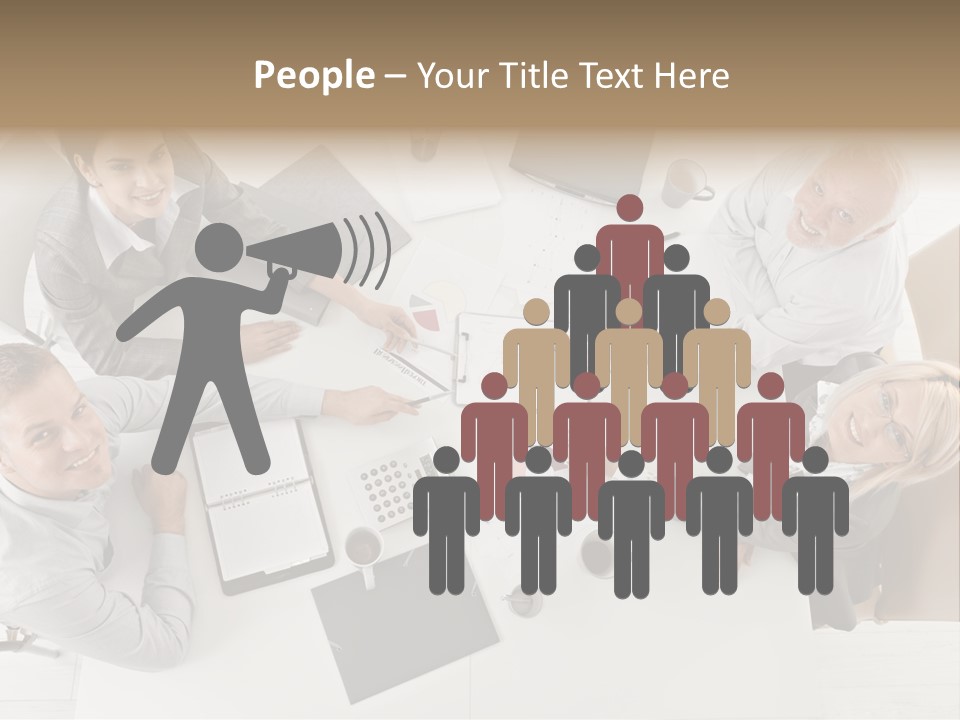 Cooperation Worker Sitting PowerPoint Template