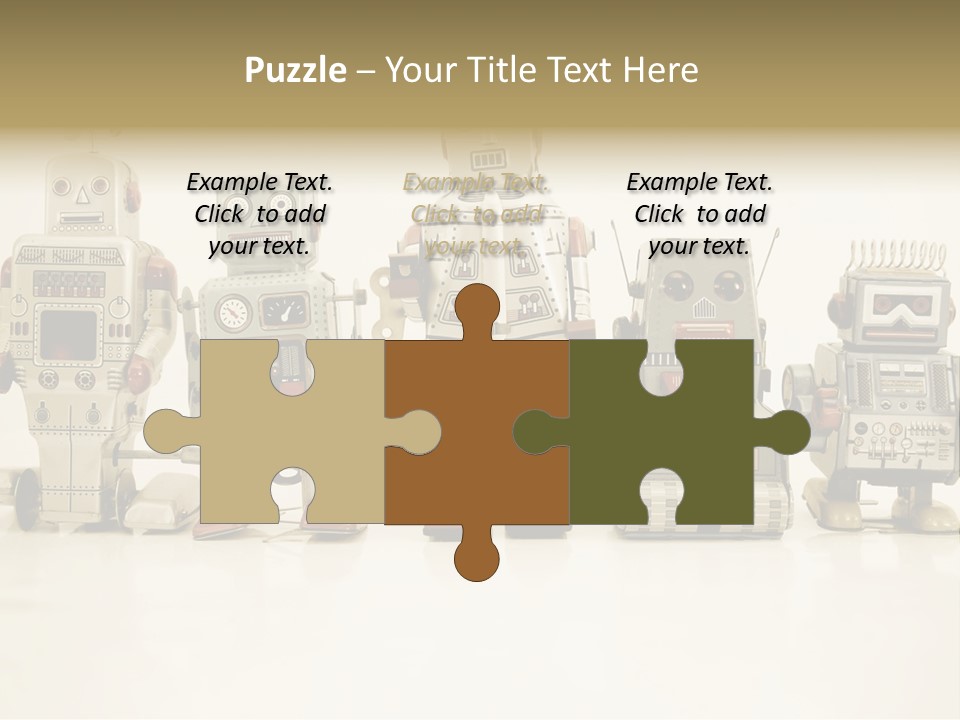 A Group Of Toy Robots Standing Next To Each Other PowerPoint Template